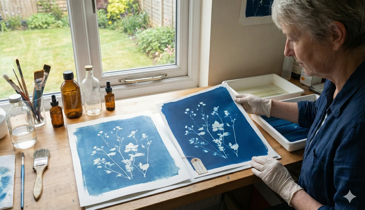 Cianotipia facilita produção caseira com kits, papel e exposição ao sol