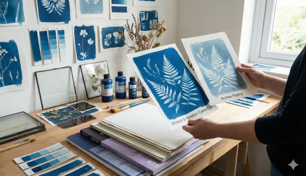 Projeto coletivo define melhores tempos de exposição para cyanotipia